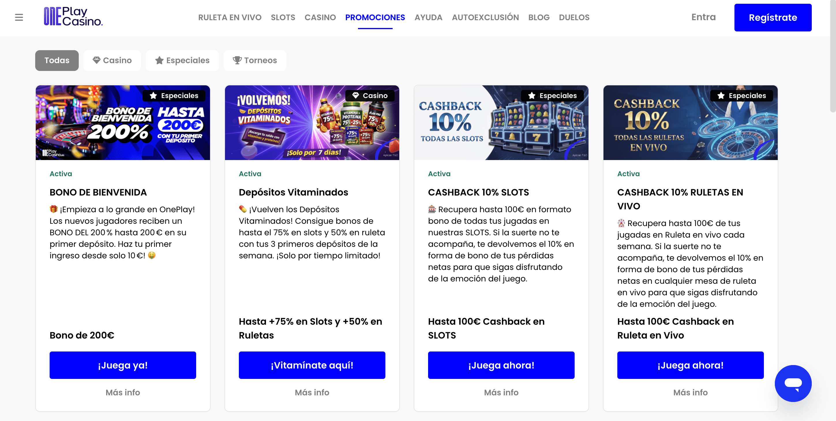 oneplay casino promociones